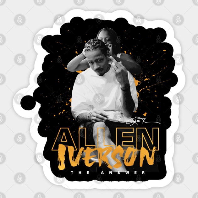 Allen Iverson Braided by His Mom Sticker by Juantamad